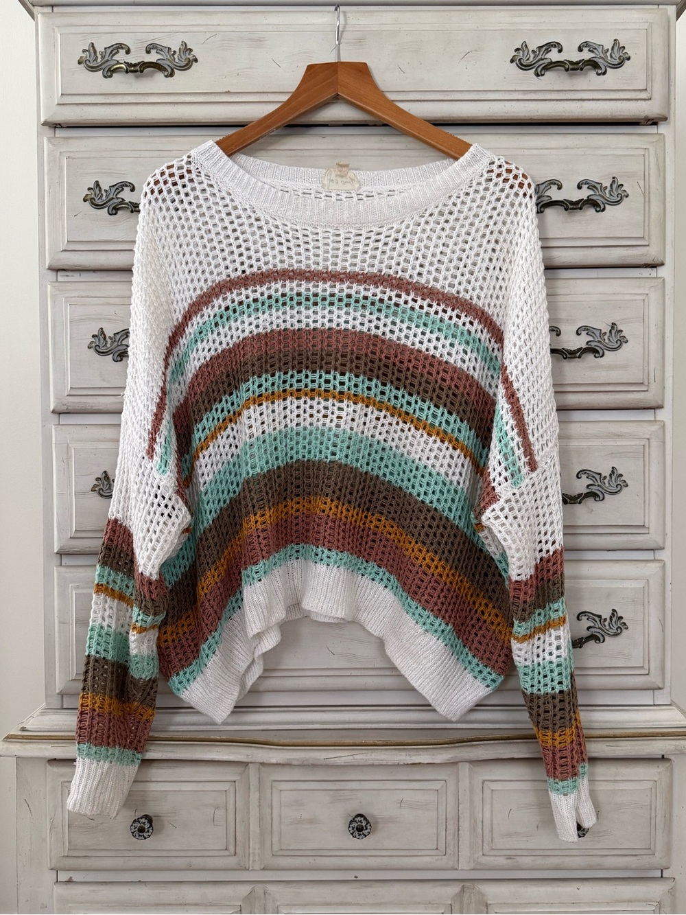 Vici Striped Loose Knit Sweater